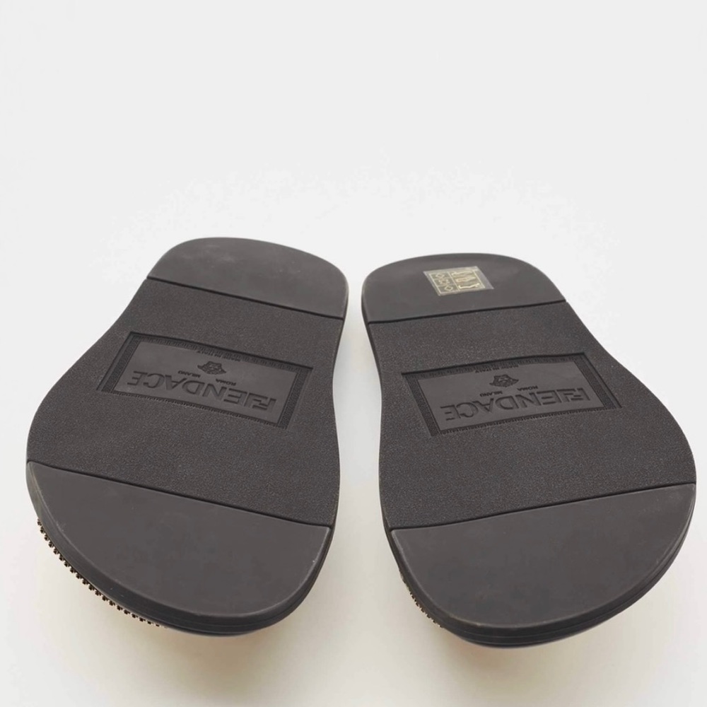 NWT FENDI NIB BLK/GOLD METAL MESH LOGO POOL SLIDES MADE IN ITALY 38EU 7.5 - Picture 13 of 14